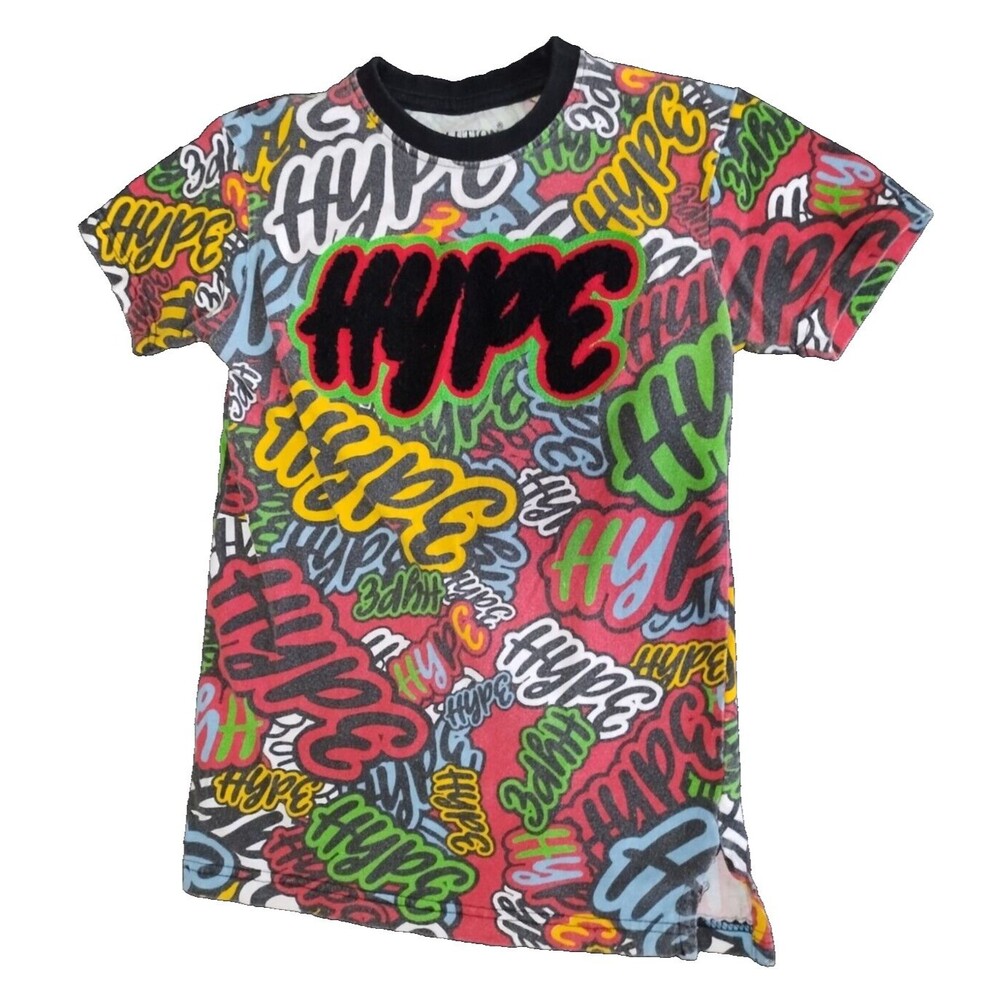 Evolution in Design "Hype" T-Shirt Boys Kids Unisex Size Small Colorful